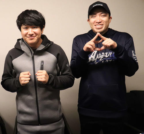 YouTubeでトクサンTVを運営しているトクサン(左)とライパチ(撮影・湯本勝大)